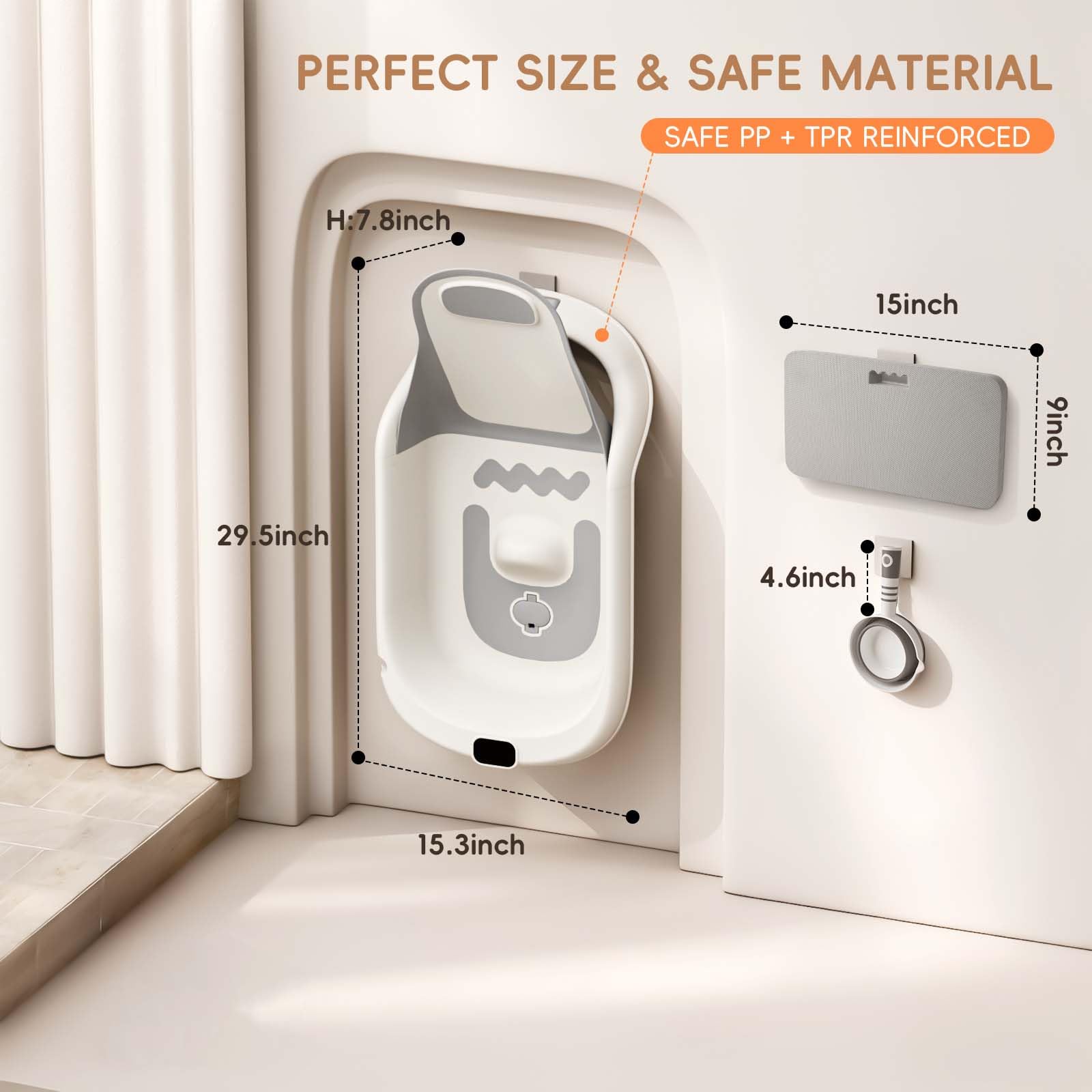 LAUJIA pull-to-drain plug enables quick water release for simple cleanup.