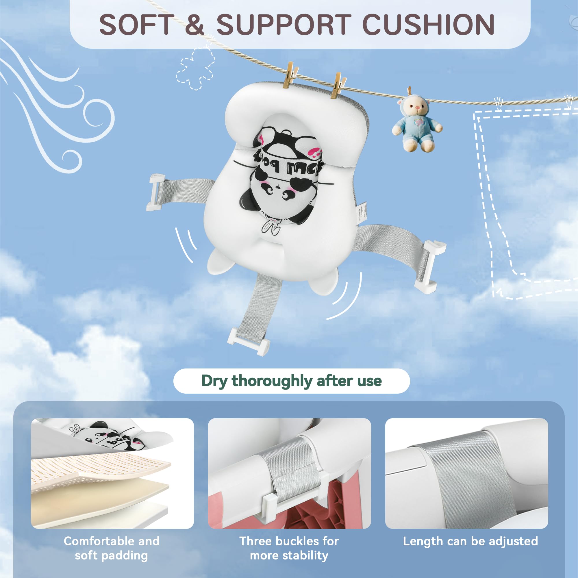 LAUJIA easy-fold flat infant tub demonstrates space-saving design after use.