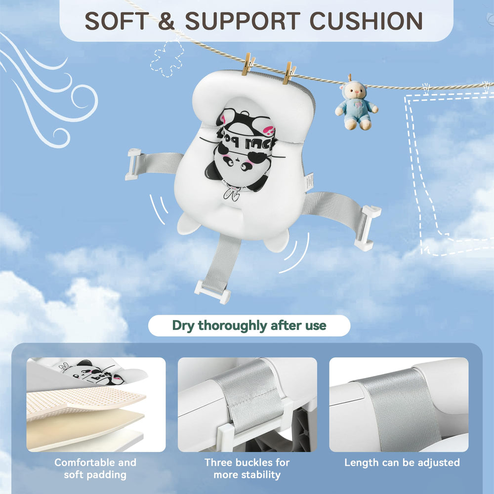 LAUJIA Panda Gray foldable design simplifies storage after bath time
