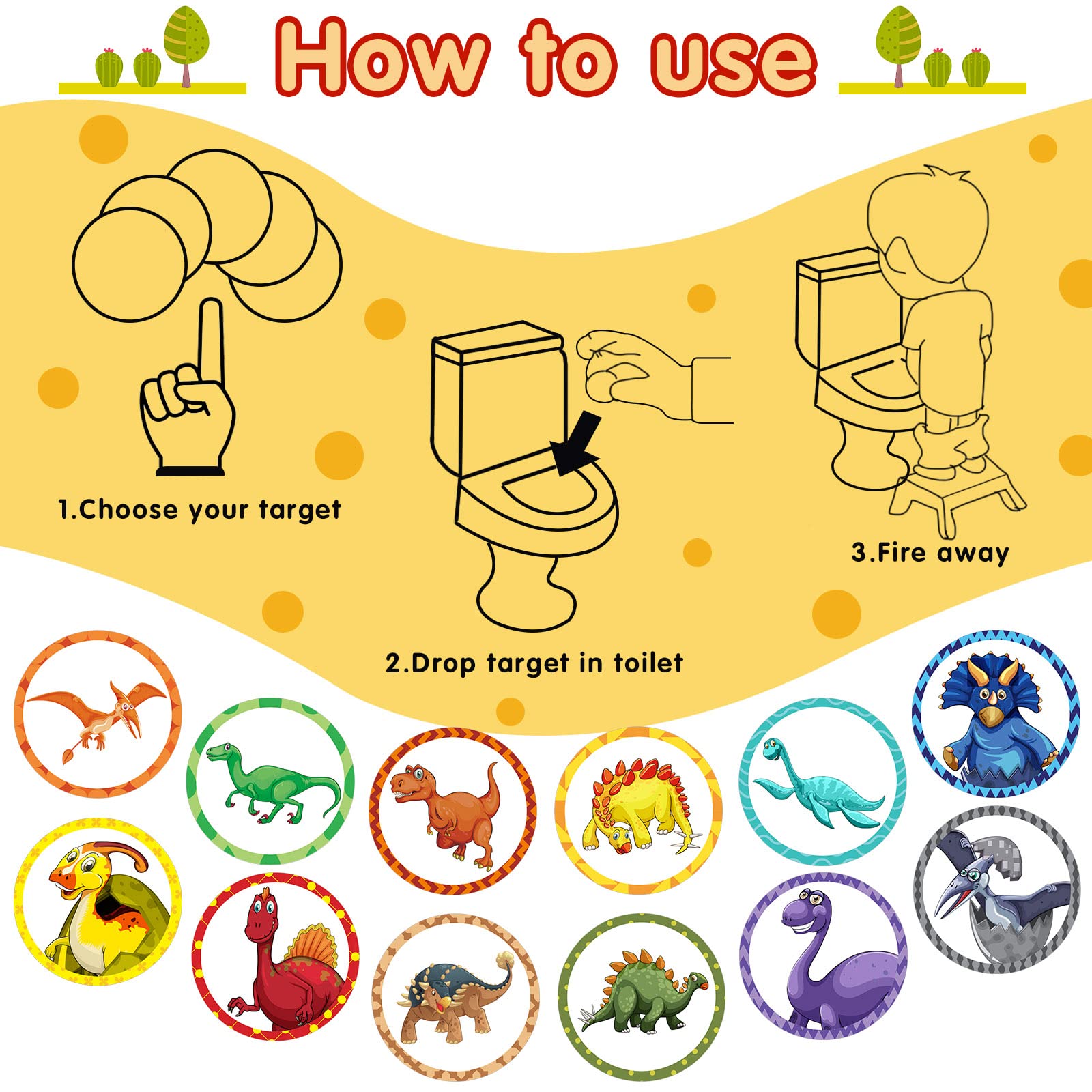 Laumoi dinosaur toilet targets 12-styles pack offers rotating designs for ongoing fun