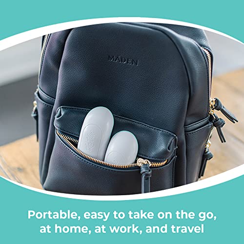 LaVie lifestyle mom scene depicts real-life pumping with massager aid.