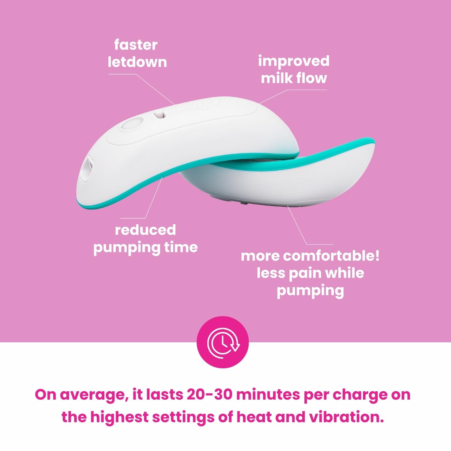 LaVie massager pads close-up demonstrates adjustable fit for comfortable pumping.