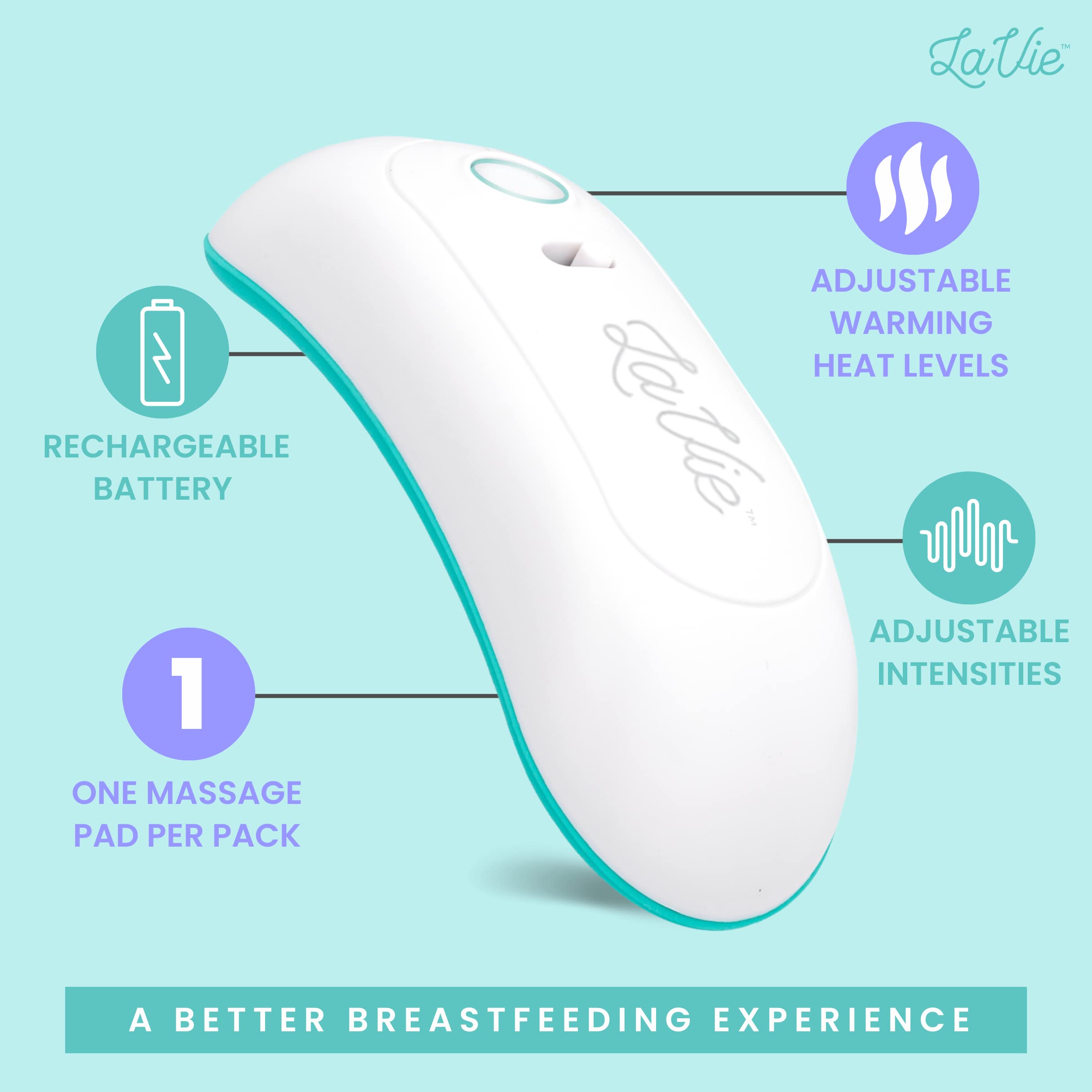 LaVie charging kit with USB cable keeps the massager ready between pumping sessions.