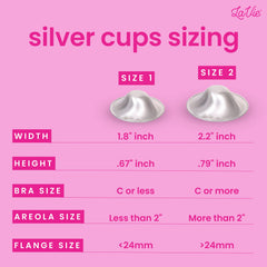 LaVie Silver Nursing Cups closeup showing silver texture and natural soothing feel.