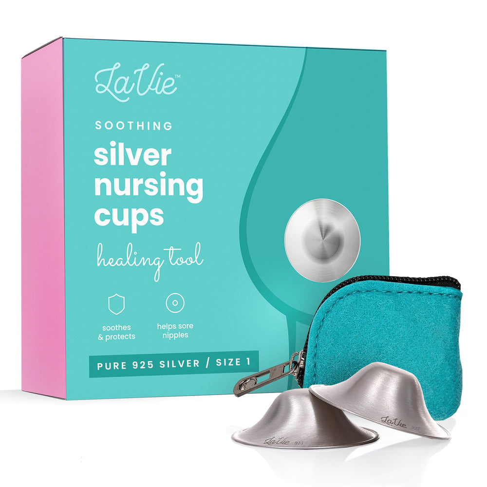 LaVie Silver Nursing Cups packaging view highlighting eco-friendly protection.