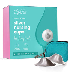 LaVie Silver Nursing Cups packaging view highlighting eco-friendly protection.