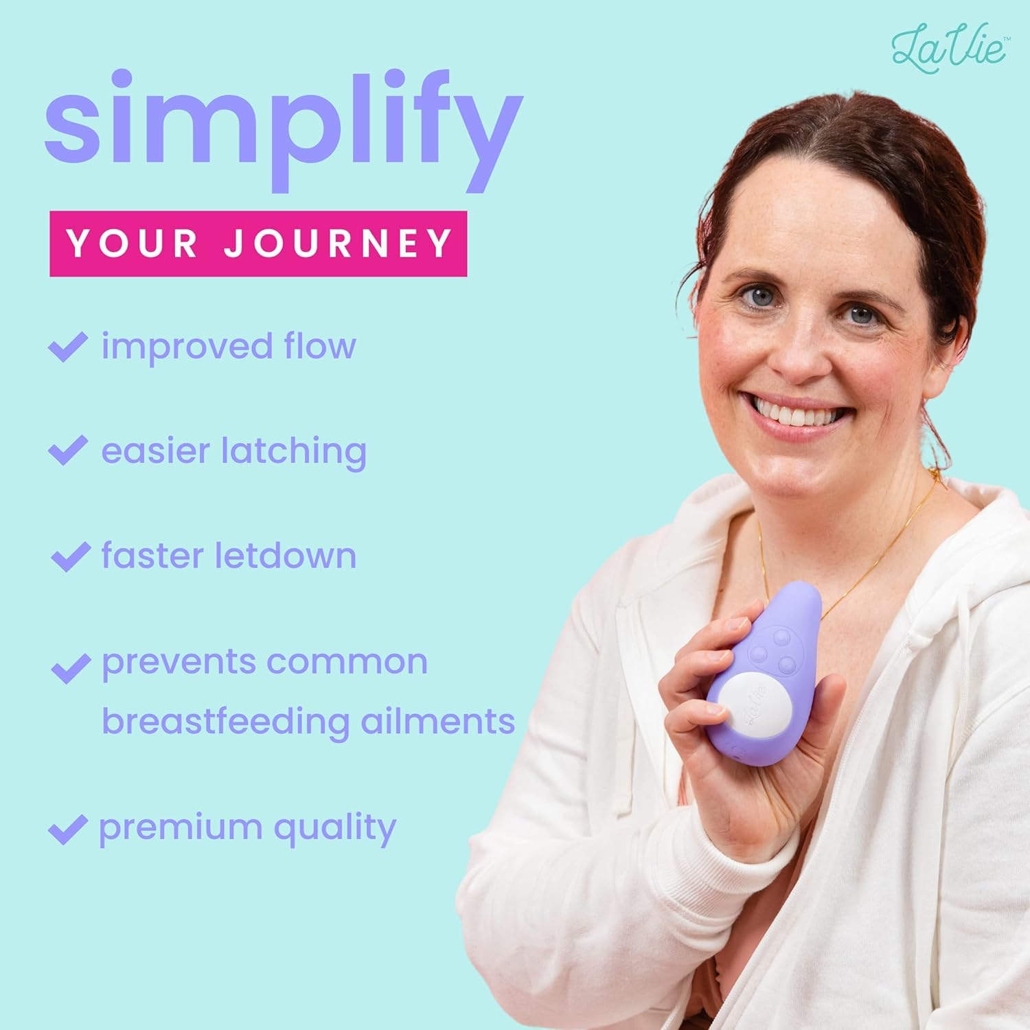 LaVie warming lactation massager rechargeable battery provides cordless operation