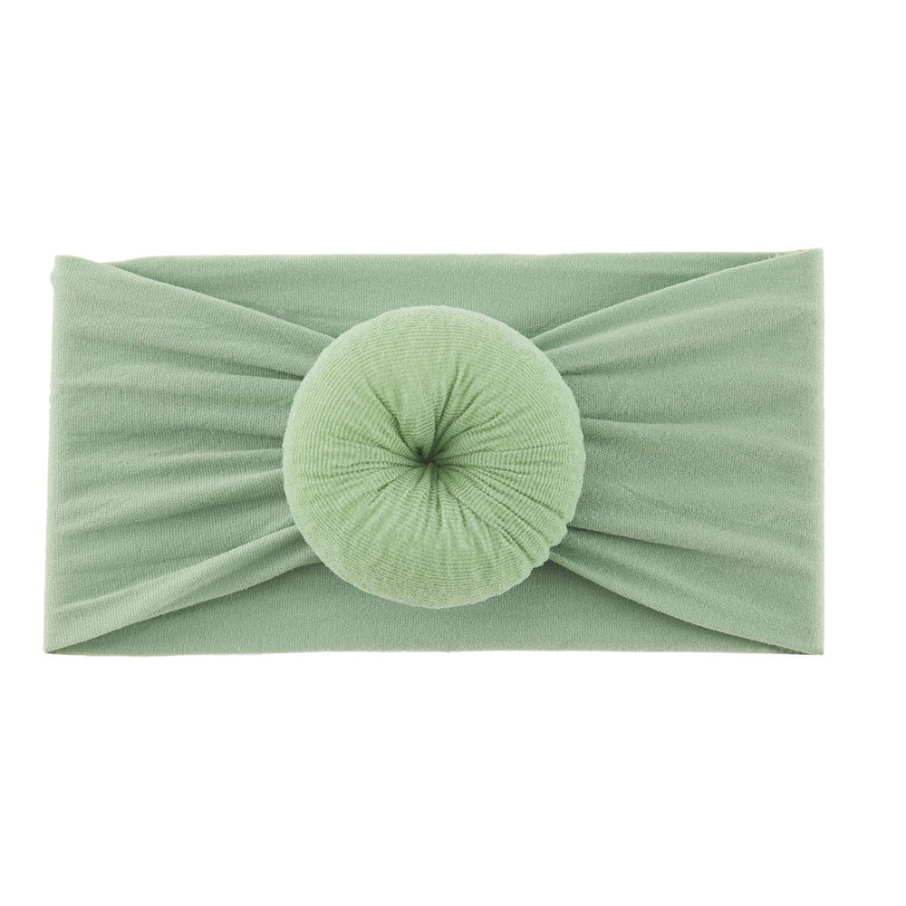 Lawie donut top-knot headband green ideal for photoshoots and outfits