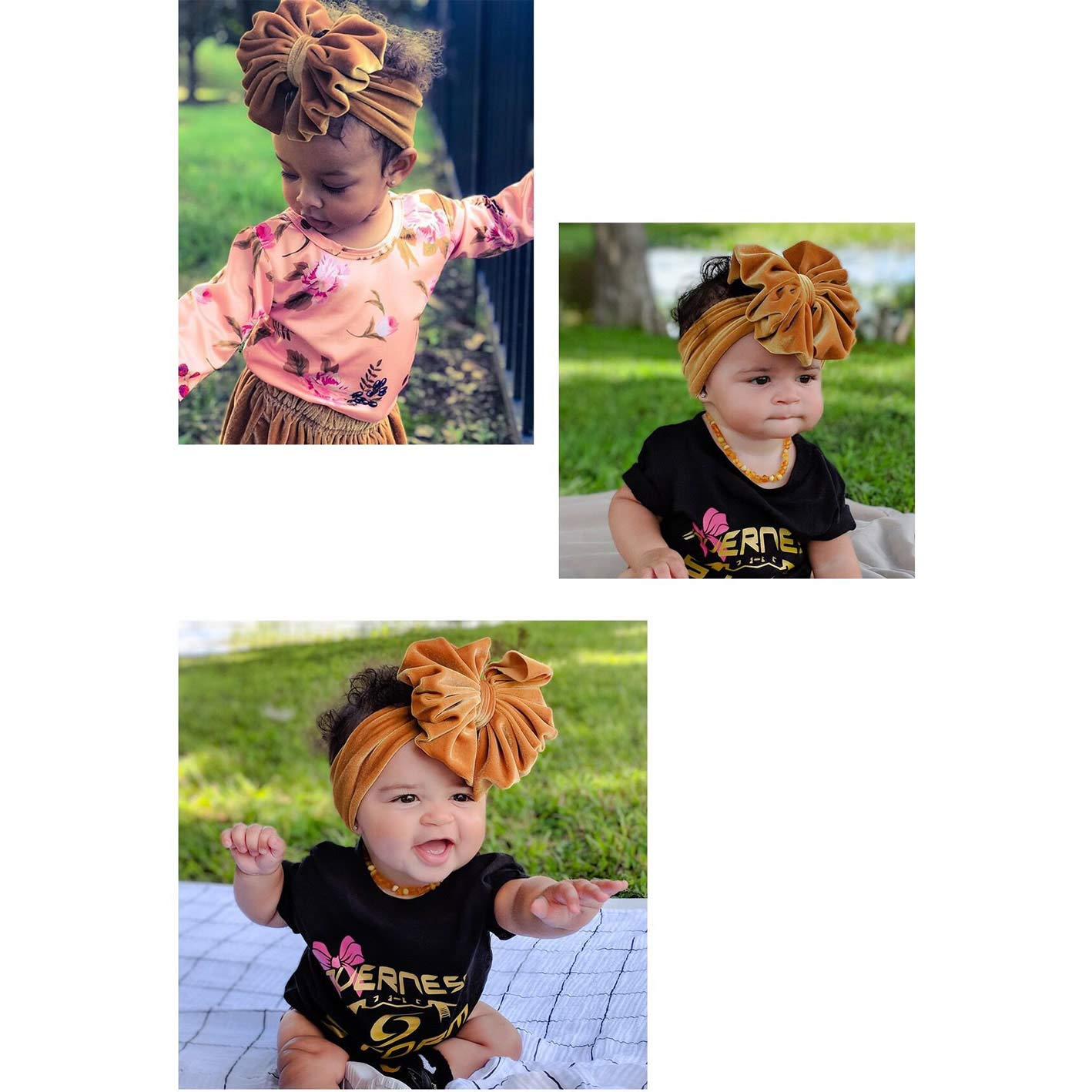 Lawie kids headband comfort fit demonstrates flexible sizing from newborn to toddler.