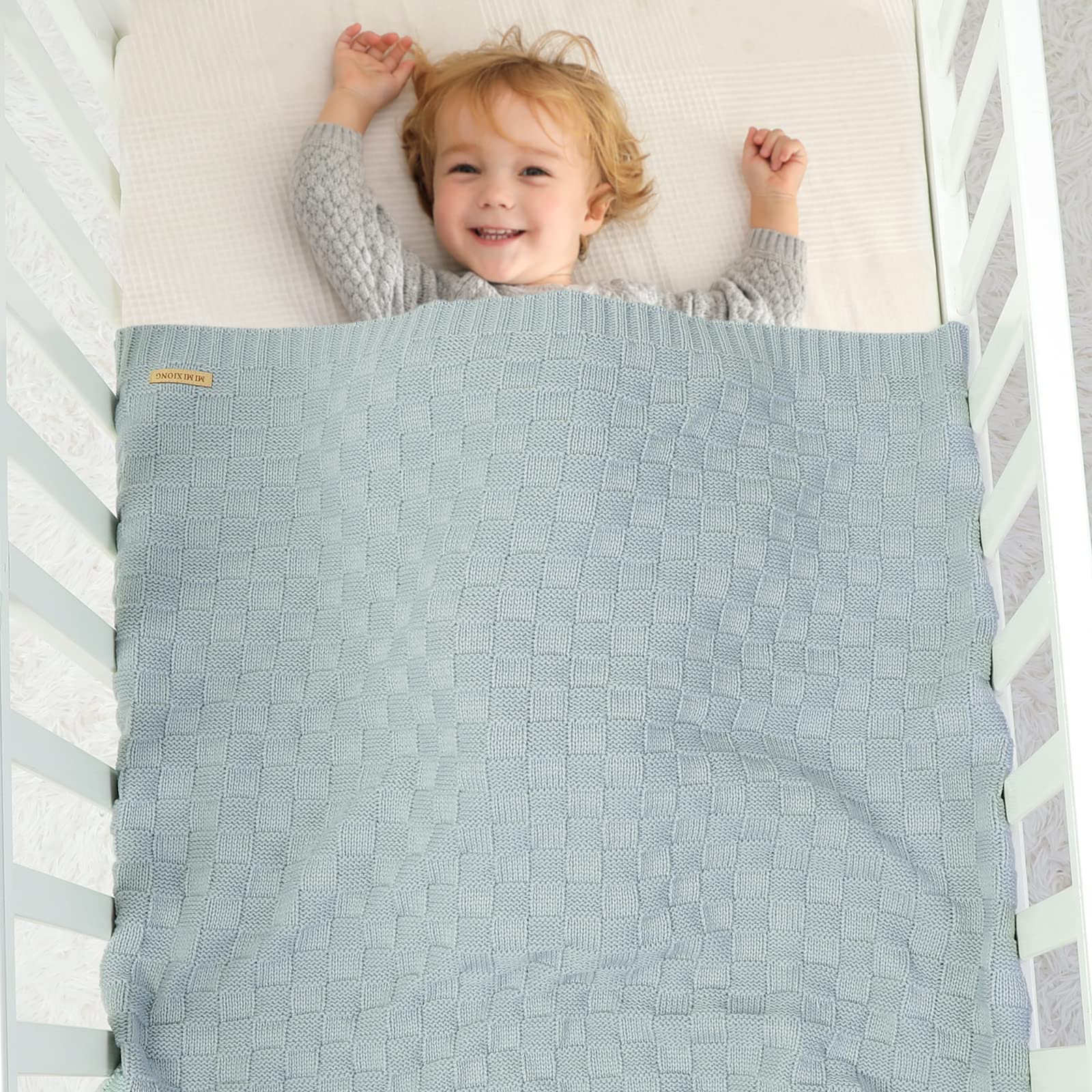 LAWKUL Baby Blanket Blue soft texture ideal for cozy naps.