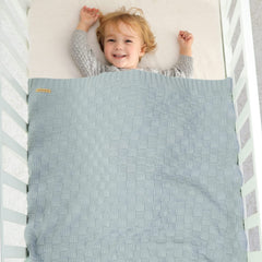 LAWKUL Baby Blanket Blue soft texture ideal for cozy naps.