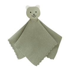 LAWKUL Bear Lovey blanket close-up in soft cotton for newborn comfort