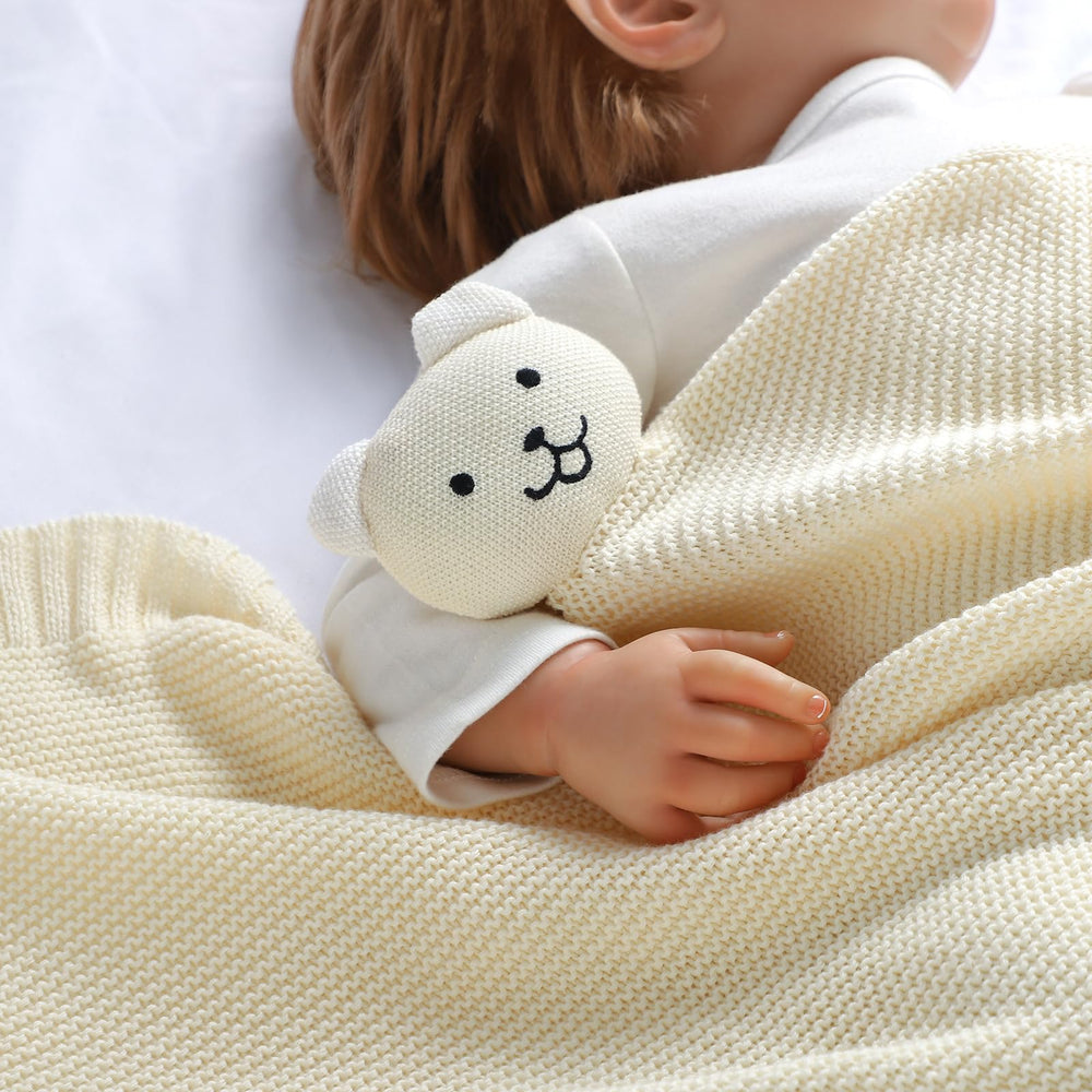 LAWKUL Bear Lovey satin edges reveal smooth, safe boundaries for tiny fingers.