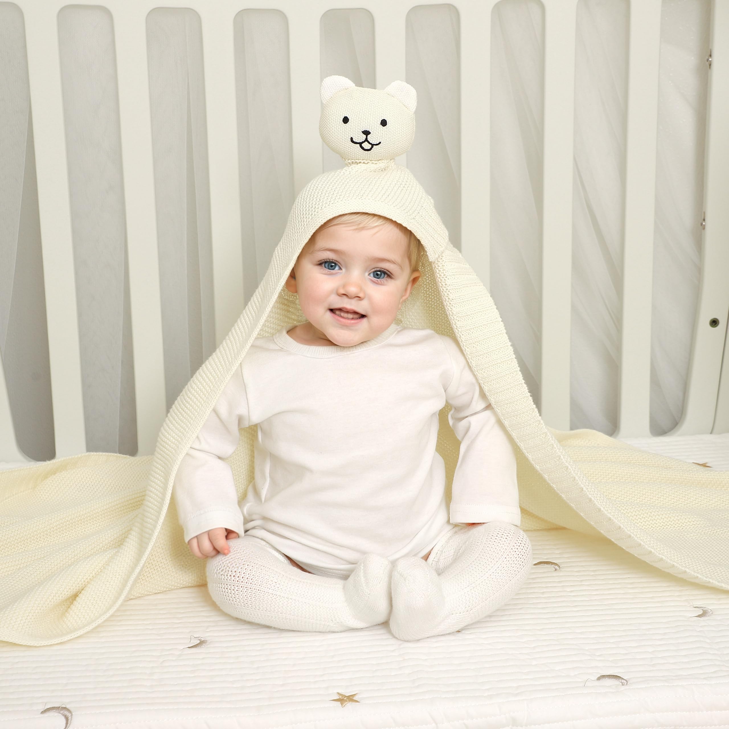 LAWKUL Bear Lovey textured ears detail highlights tactile engagement for self-soothing.