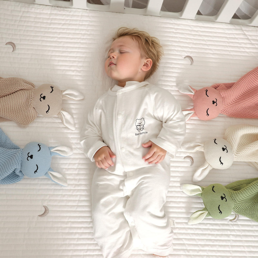 LAWKUL Bunny Lovey Blanket neutral design suits any nursery or photo session.