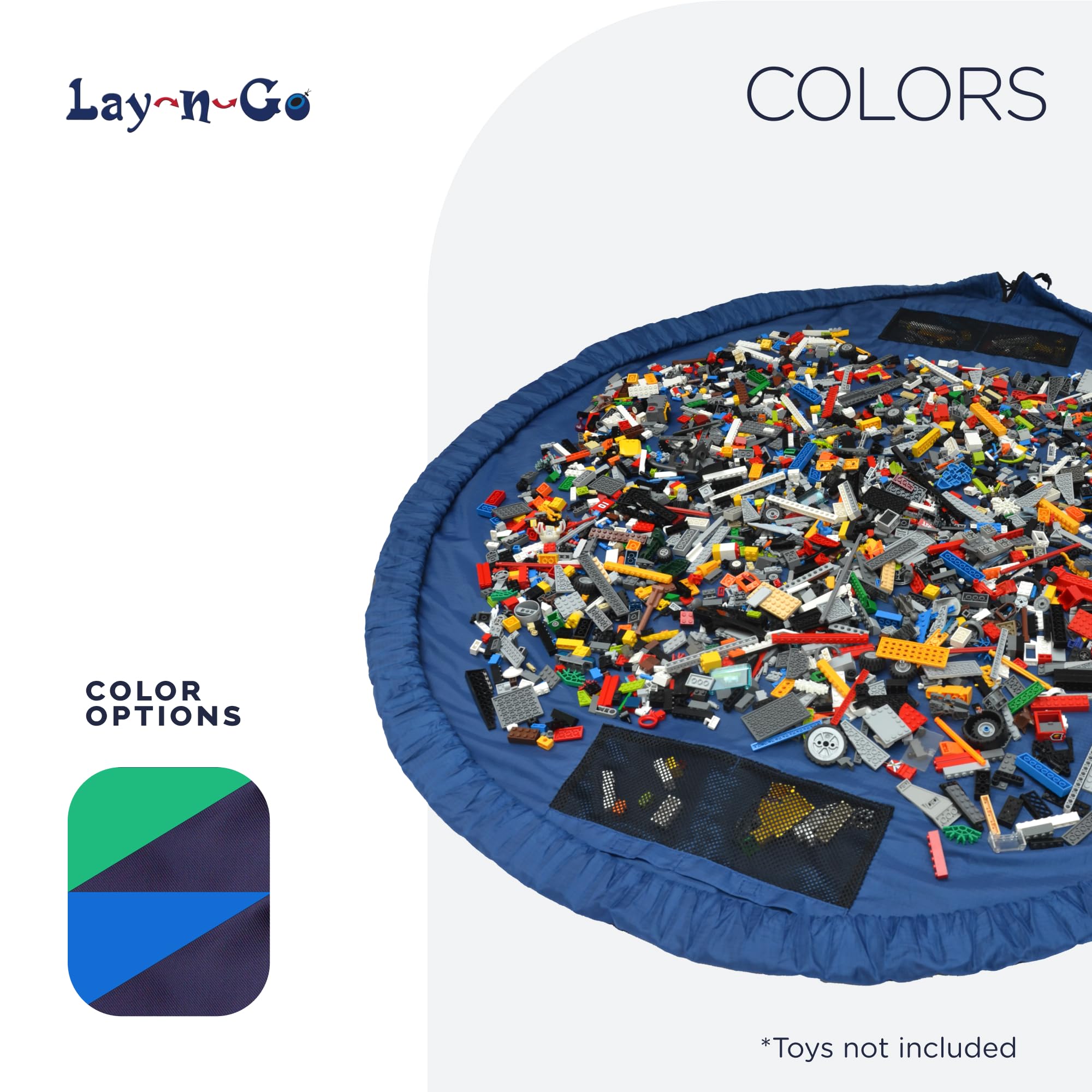 Lay-n-Go machine-washable material simplifies post-play cleanup