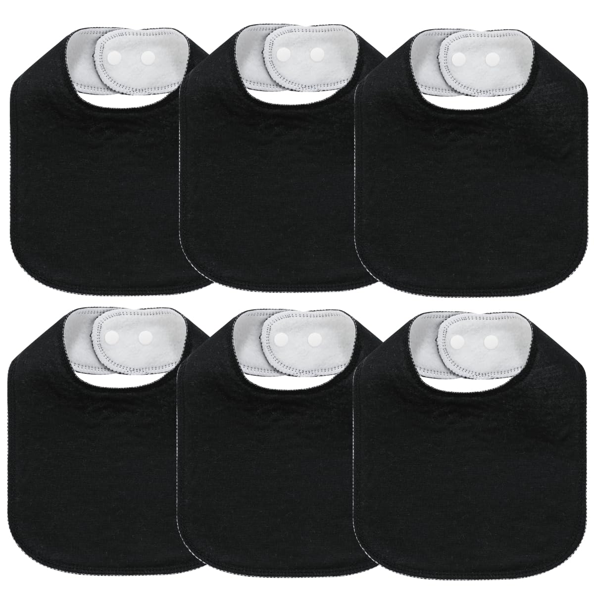 lazyrhino 8-pack baby bibs in assorted colors closeup highlights ultra-soft, highly absorbent fabric for drool.