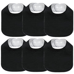 lazyrhino 8-pack baby bibs in assorted colors closeup highlights ultra-soft, highly absorbent fabric for drool.