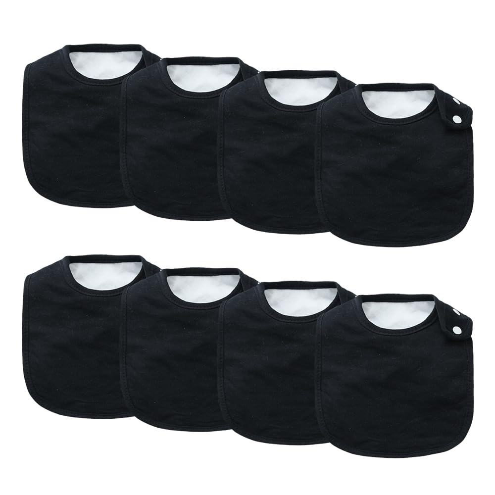 lazyrhino 8-pack baby bibs packshot showing unisex design and spill protection.