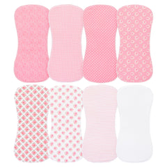 lazyrhino 8-pack burp cloths pack front for versatile daily baby care.
