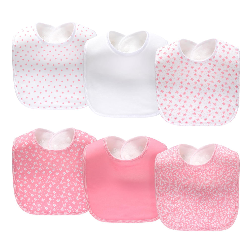 lazyrhino baby bib 8-pack pink shows soft absorbent drool protection