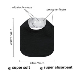 lazyrhino adjustable-snaps bib demonstrates easy wear and secure fit for ages 0-3.