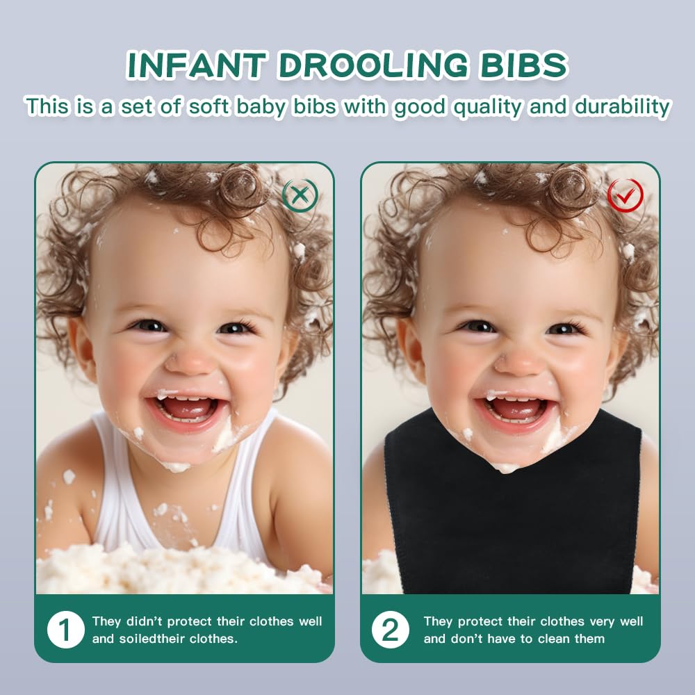 lazyrhino teething-protection bib on baby demonstrates drool capture during teething.