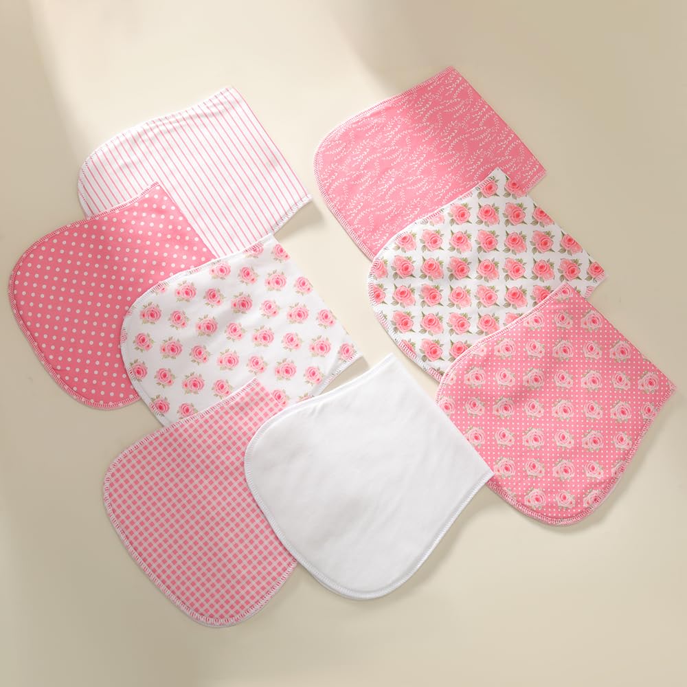 lazyrhino solid-color burp cloths pink-mg highlighting fashion-friendly design.