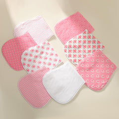 lazyrhino solid-color burp cloths pink-mg highlighting fashion-friendly design.