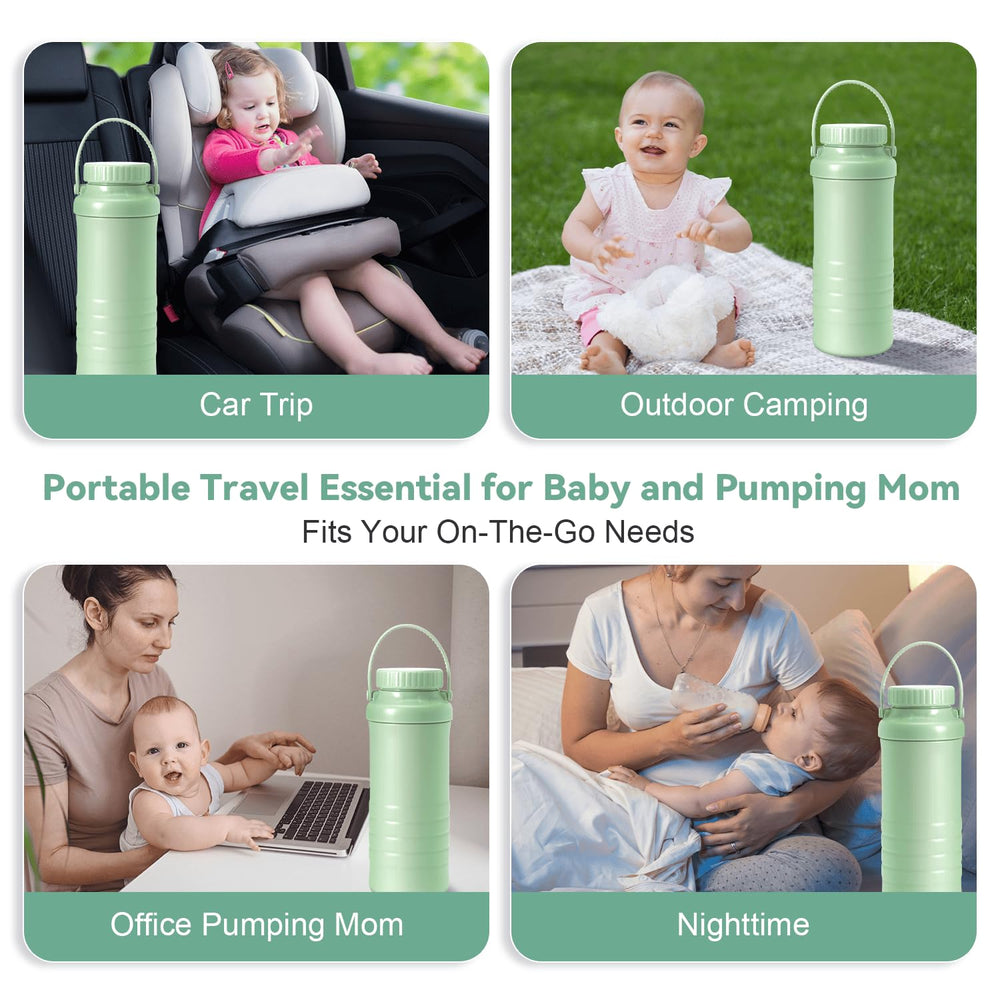 Lazyshine travel-on-plane scene with baby bottle demonstrates convenient portability.