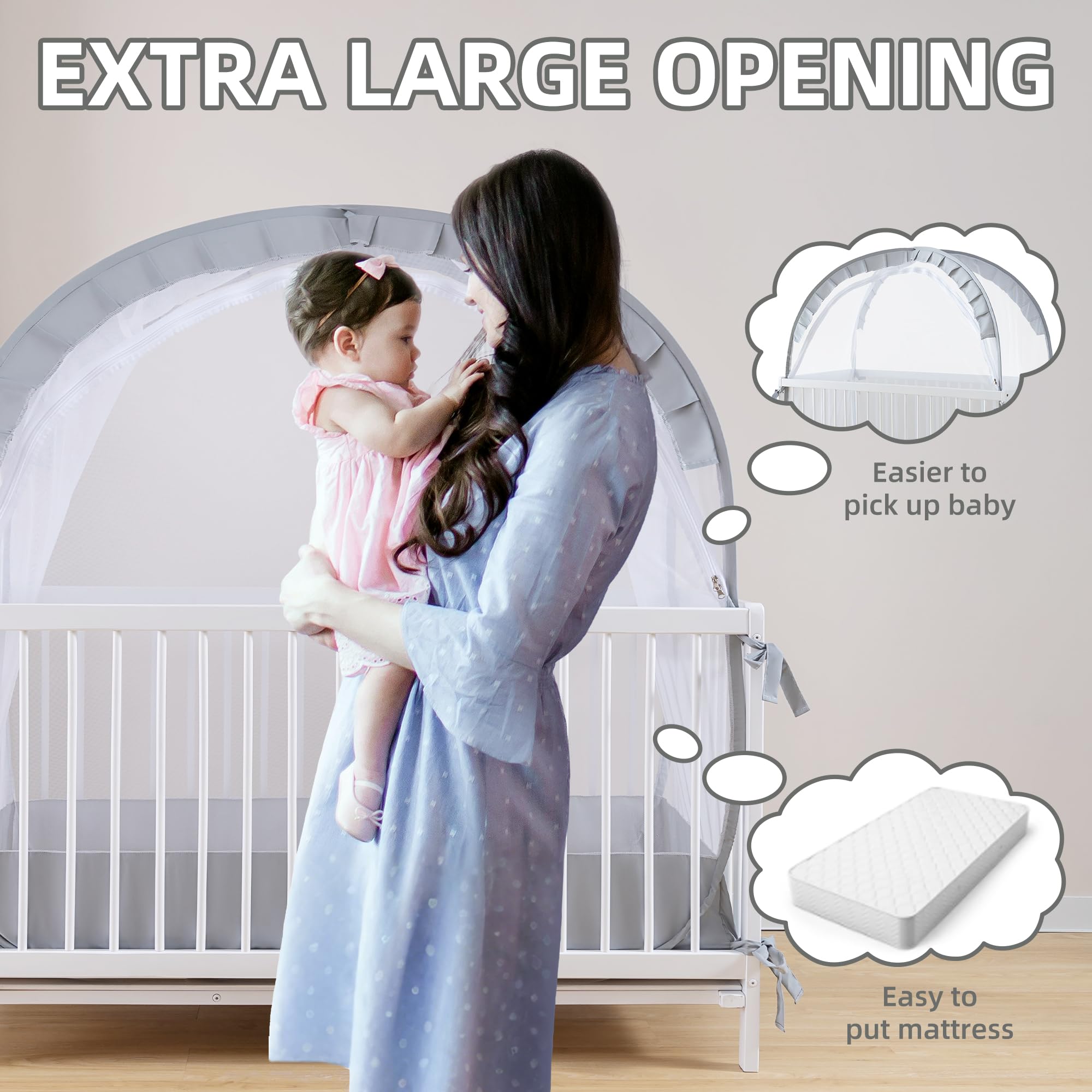 Lazyzzzz crib tent lightweight and foldable for easy travel