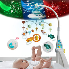 Lcasio baby musical crib mobile with remote control for calming lullabies