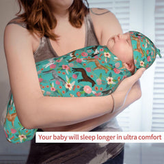 Lcokin horse swaddle blanket close-up shows soft fabric for gentle sleep.