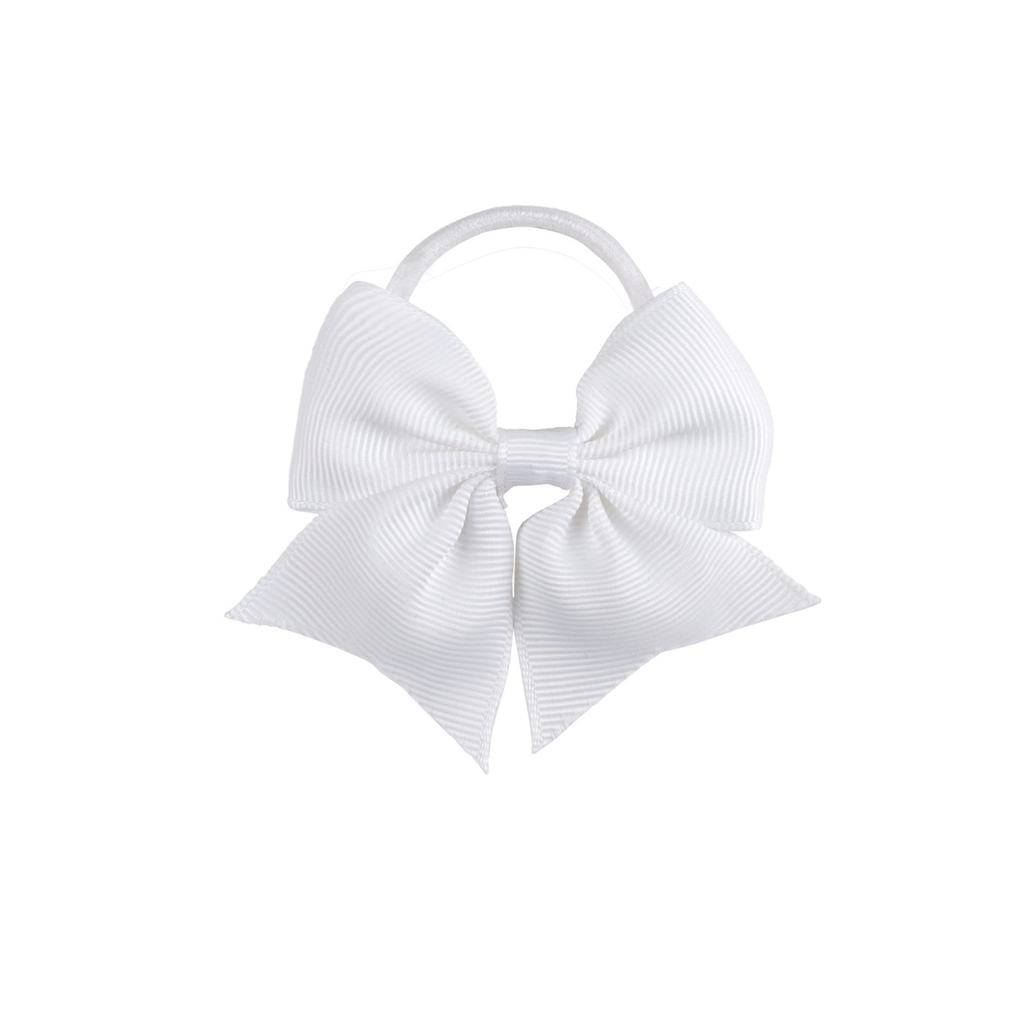 LDDCX baby girls hair ties white pack 2pcs shows a two-piece set for quick outfit changes.