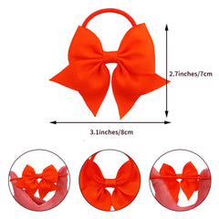 LDDCX baby hair ties with bows red on toddler ponytail demonstrating secure hold