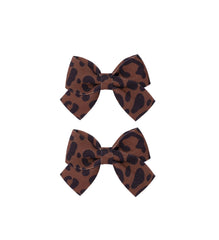 LDDCX baby leopard hair bow clip close-up with secure non-slip grip.