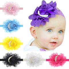 LDDCX Baby wearing headband in black suitable for everyday wear.