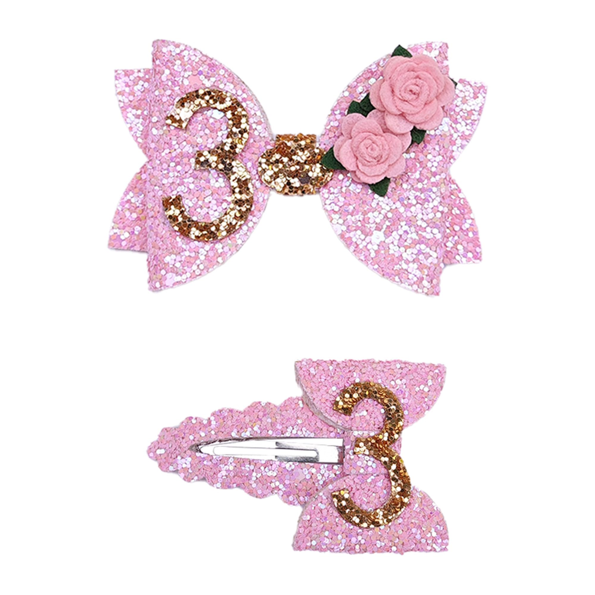 LDDCX glitter bows hair clip for baby girl, close-up, vibrant colors brighten outfits.