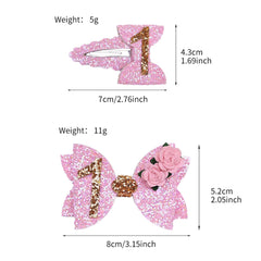 LDDCX glitter bows hair clip at birthday party, keeps hair tidy with festive sparkle.