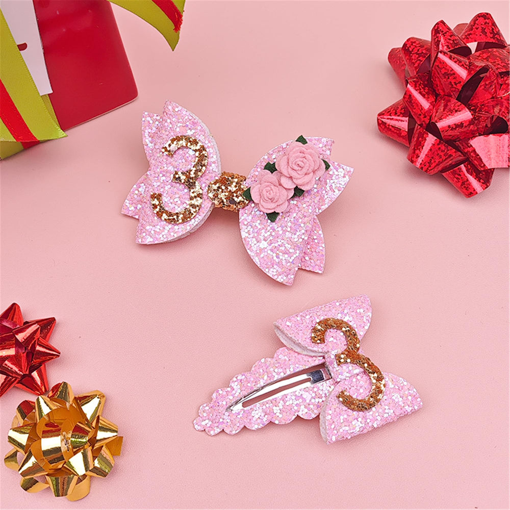 LDDCX glitter bows hair clip worn on head, close-up shows secure, comfortable grip.