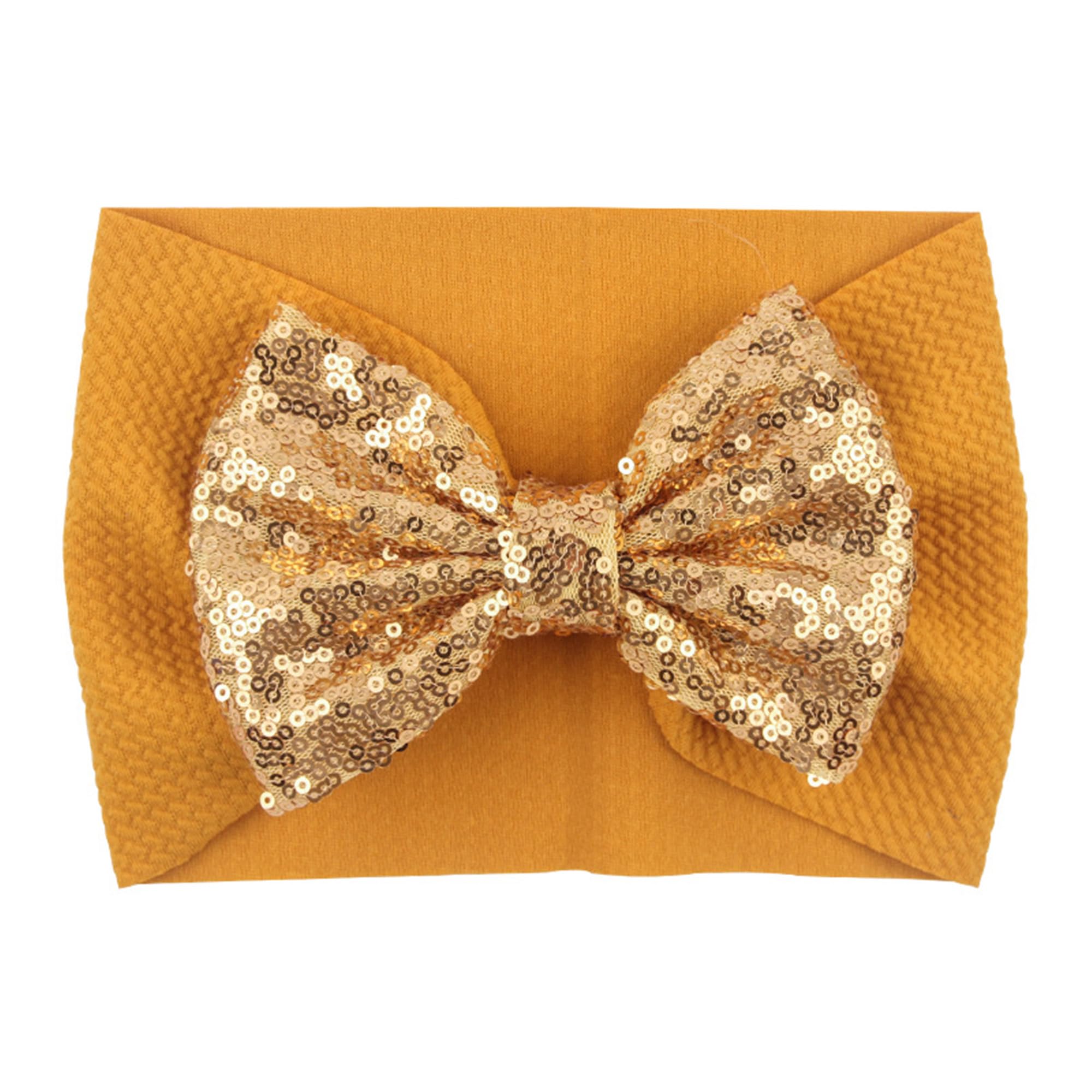 LDDCX glitter bows headband elastic band, secure stay-put fit during family photos.