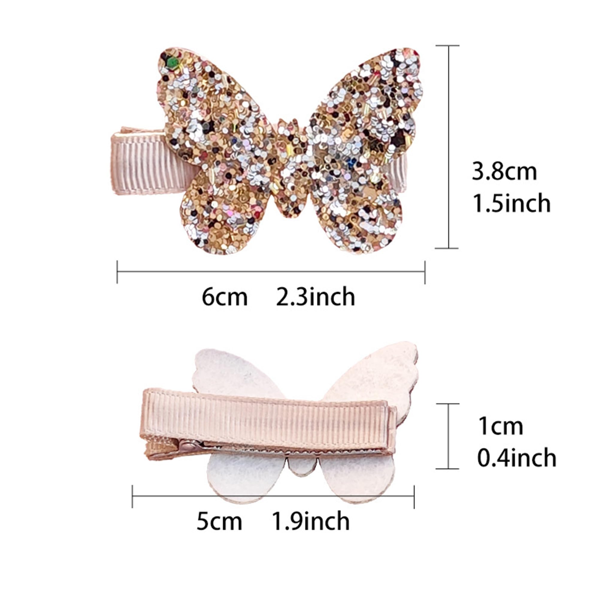 LDDCX Glitter Gold Bows Hair Clip packaging image highlights two-clip set for gifts