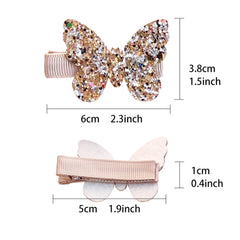 LDDCX Glitter Gold Bows Hair Clip packaging image highlights two-clip set for gifts