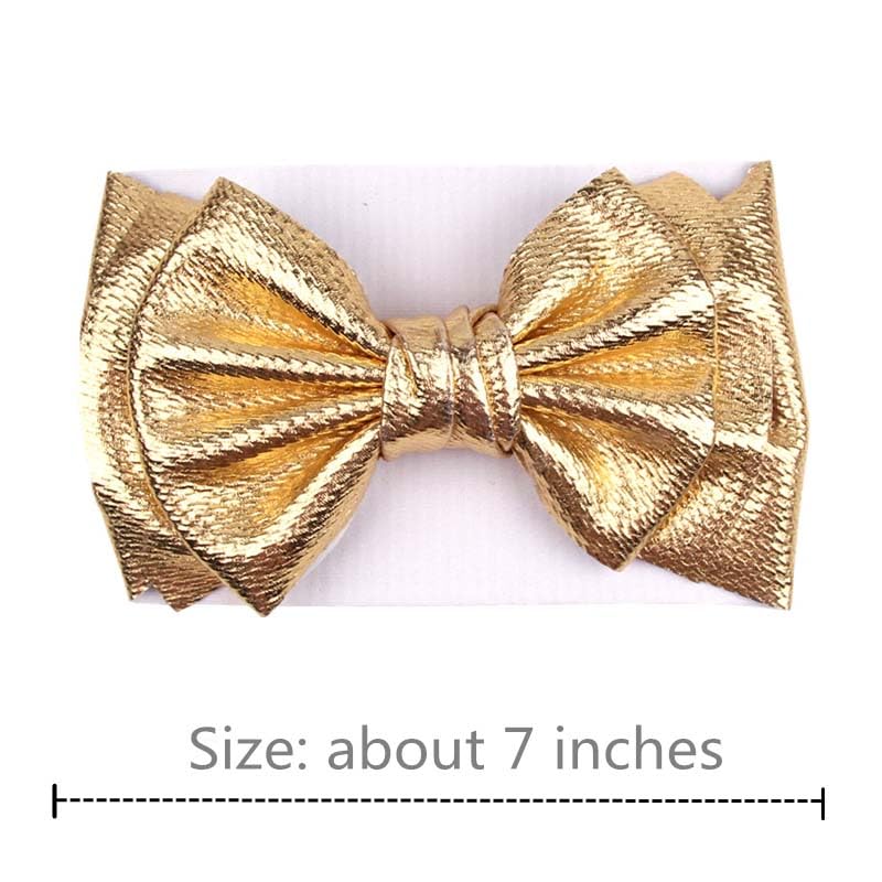 LDDCX Gold Bows Hair Barrettes setup image, a stylish baby accessory for birthdays and parties
