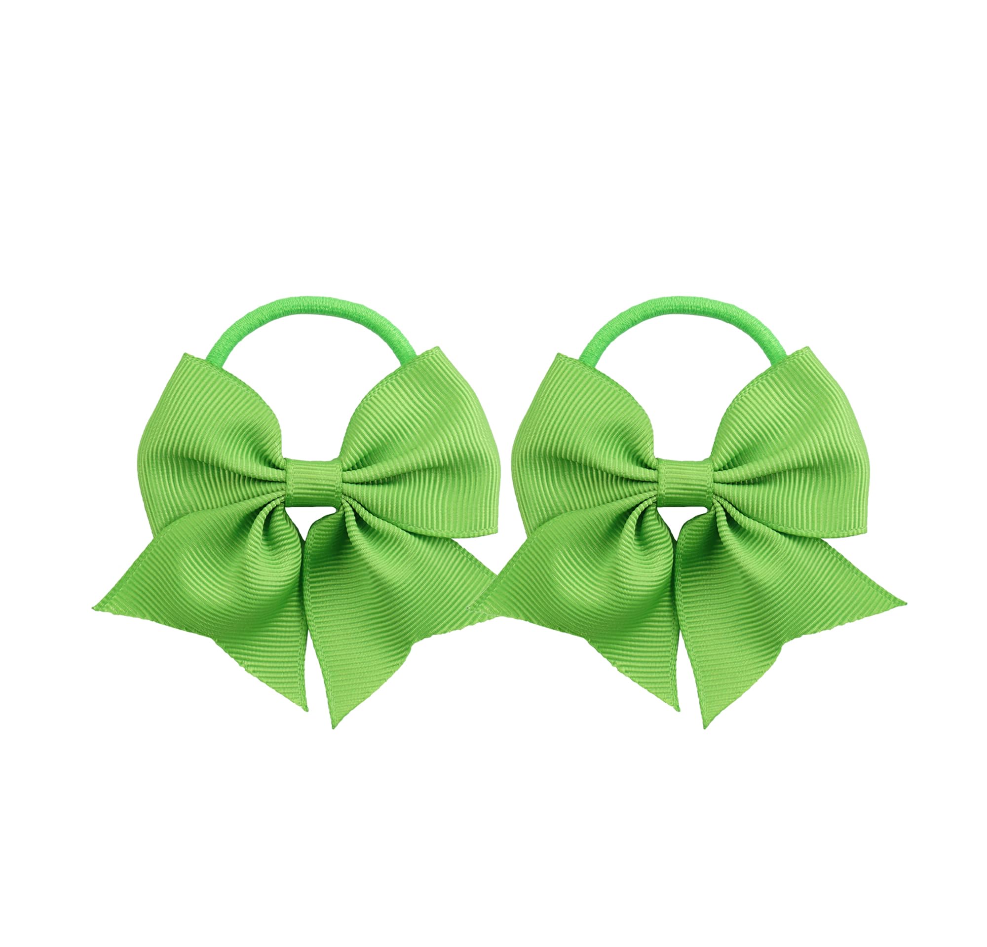 LDDCX light green bow hair ties close-up showing secure elastic hold