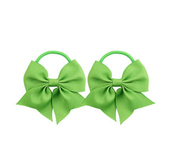 LDDCX light green bow hair ties close-up showing secure elastic hold