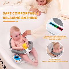 LDIIDII bath seat temperature card shows Cold, Ideal, Hot for safe prep