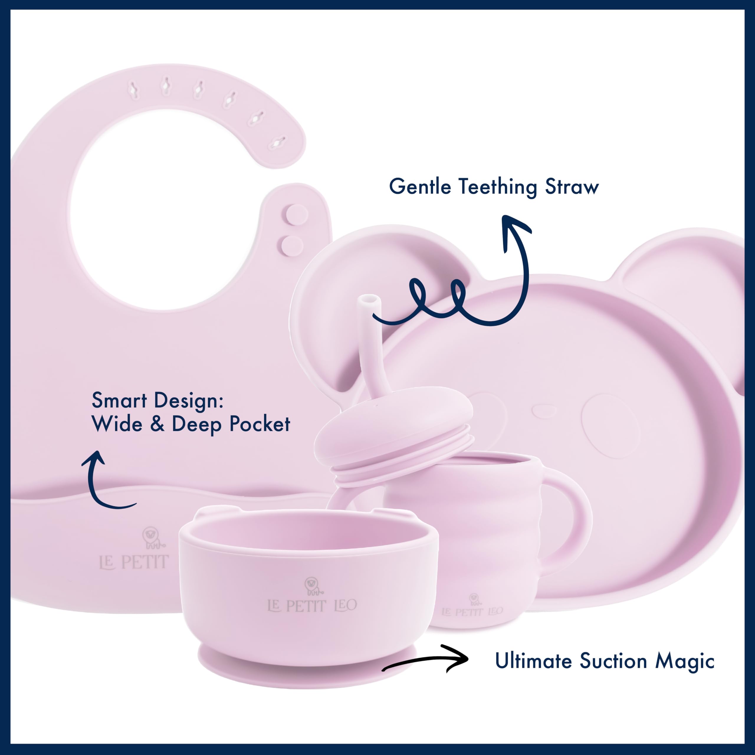 LE PETIT LEO toddler utensils in Angelic Pink grow with your child.