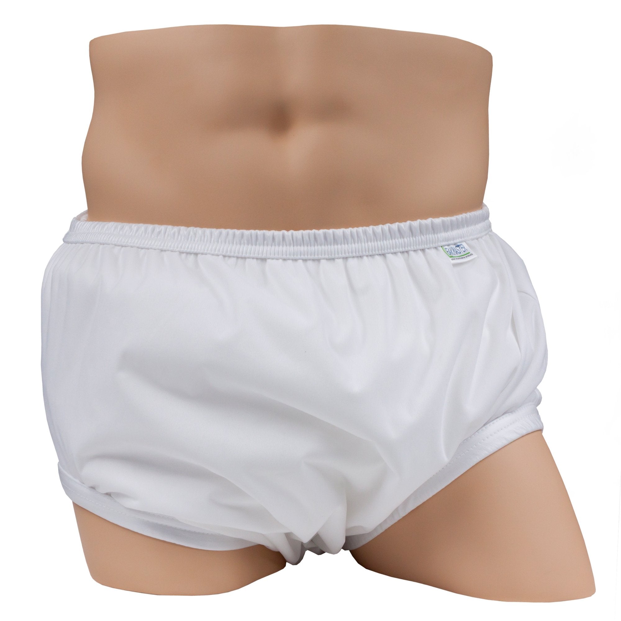 LeakMaster PUL Waterproof Pants front view, discreet protection for cloth diaper wearers.