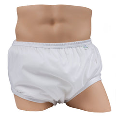 LeakMaster PUL Waterproof Pants front view, discreet protection for cloth diaper wearers.